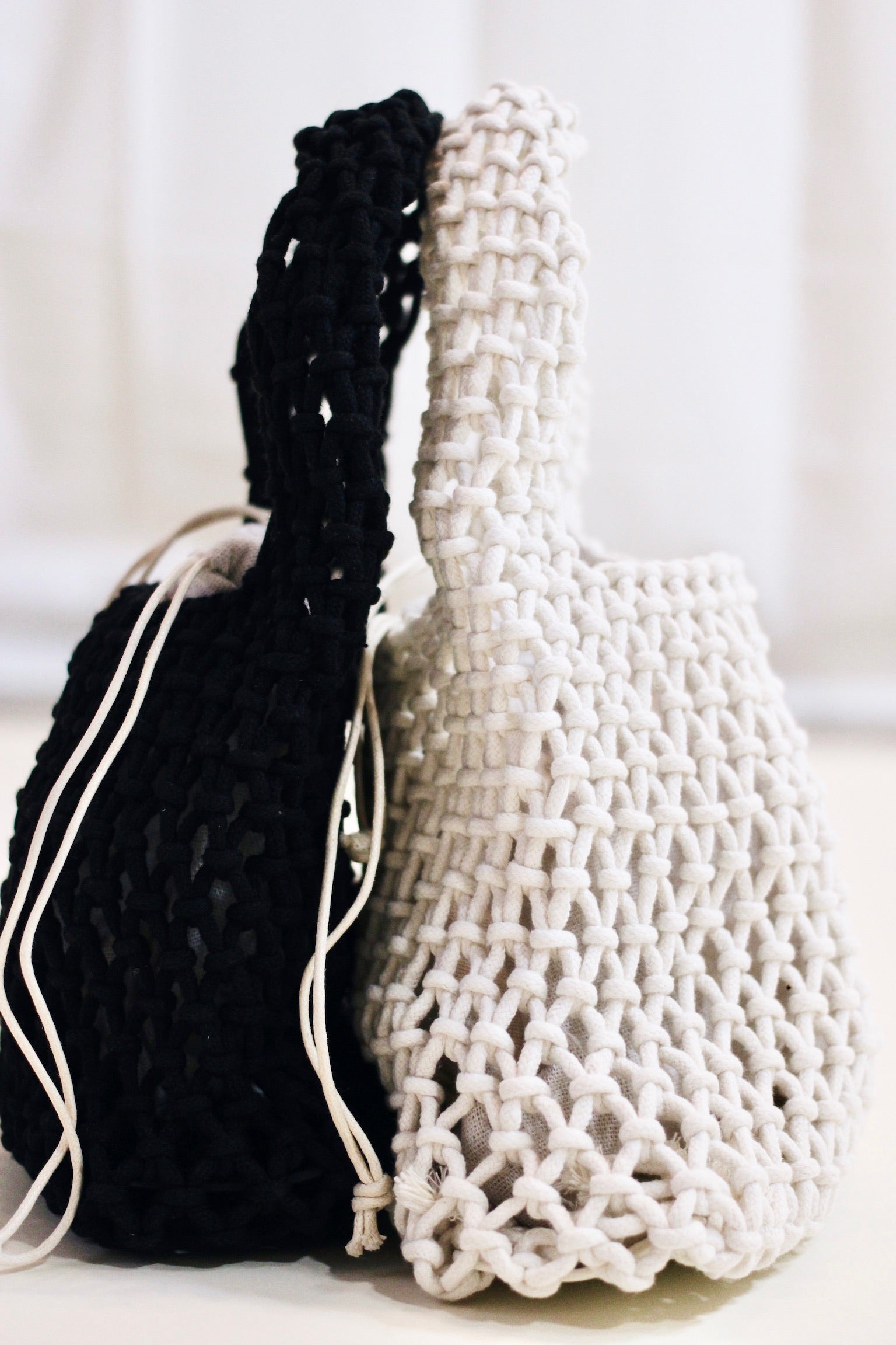 Black Crochet Woven Mesh Bag | Collective Request 