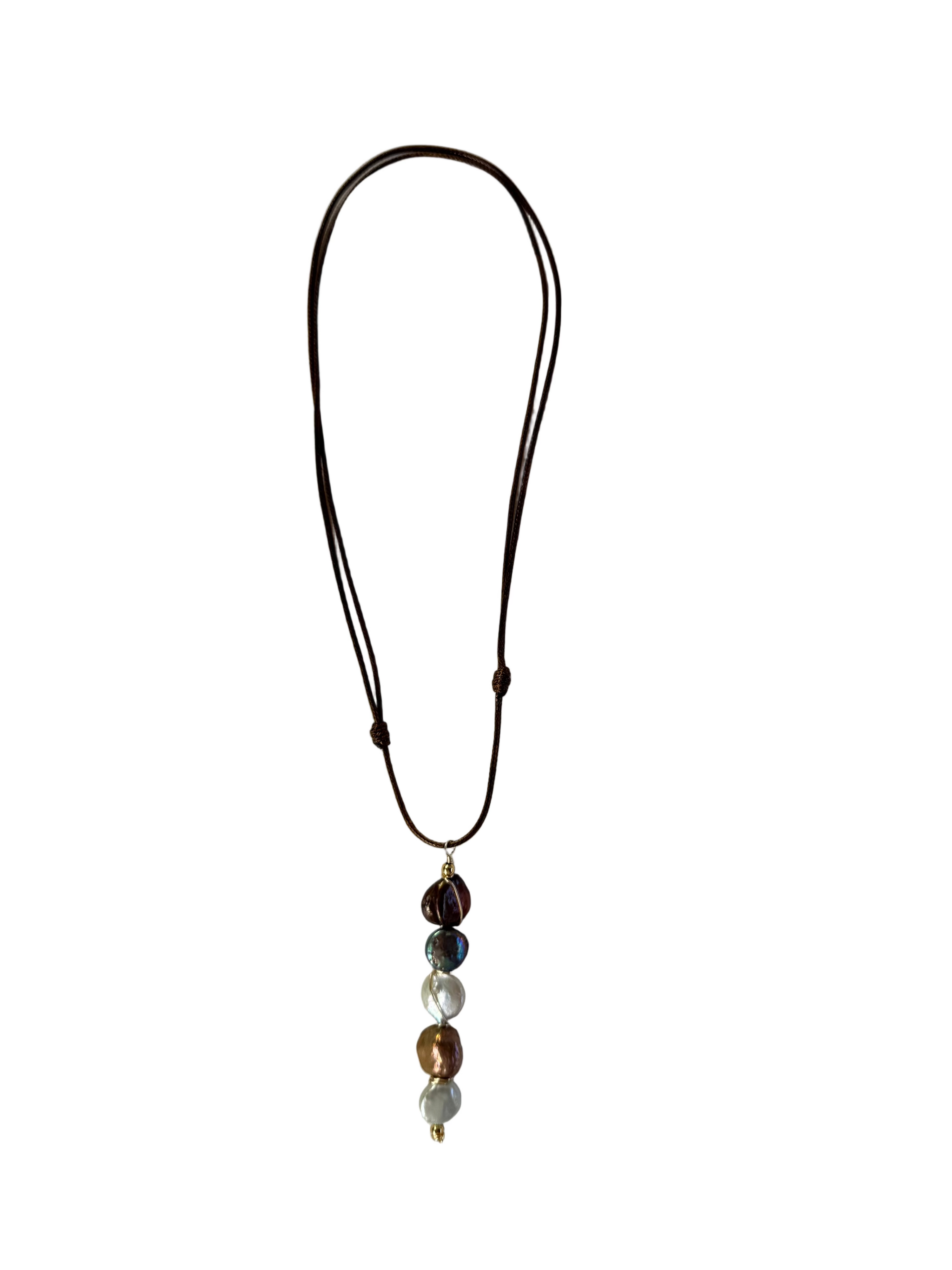 Long Pearl Cord Necklace