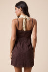 Knit Bust Eyelet Print Front Tie Swing Mini Dress | Collective Request 