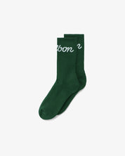 Malbon Bon Script Green Sock