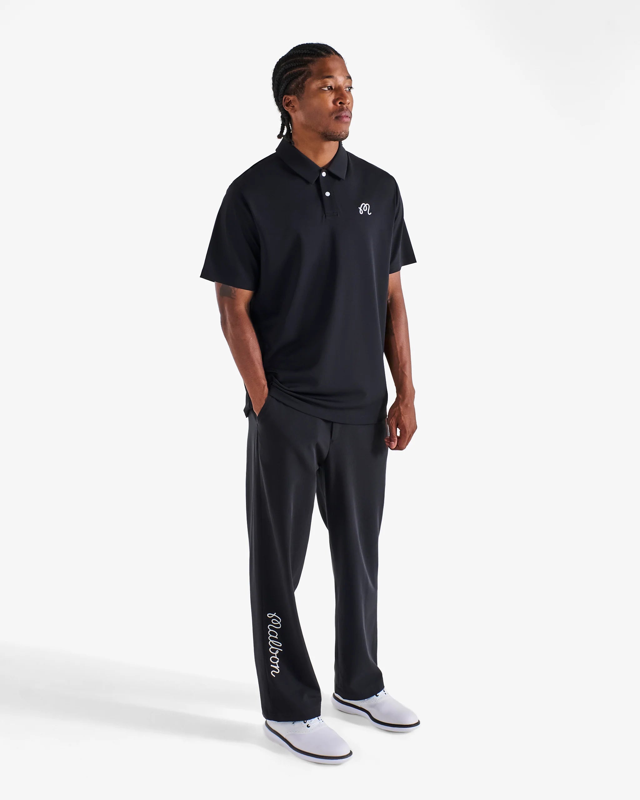 Malbon Black Fairway Polo