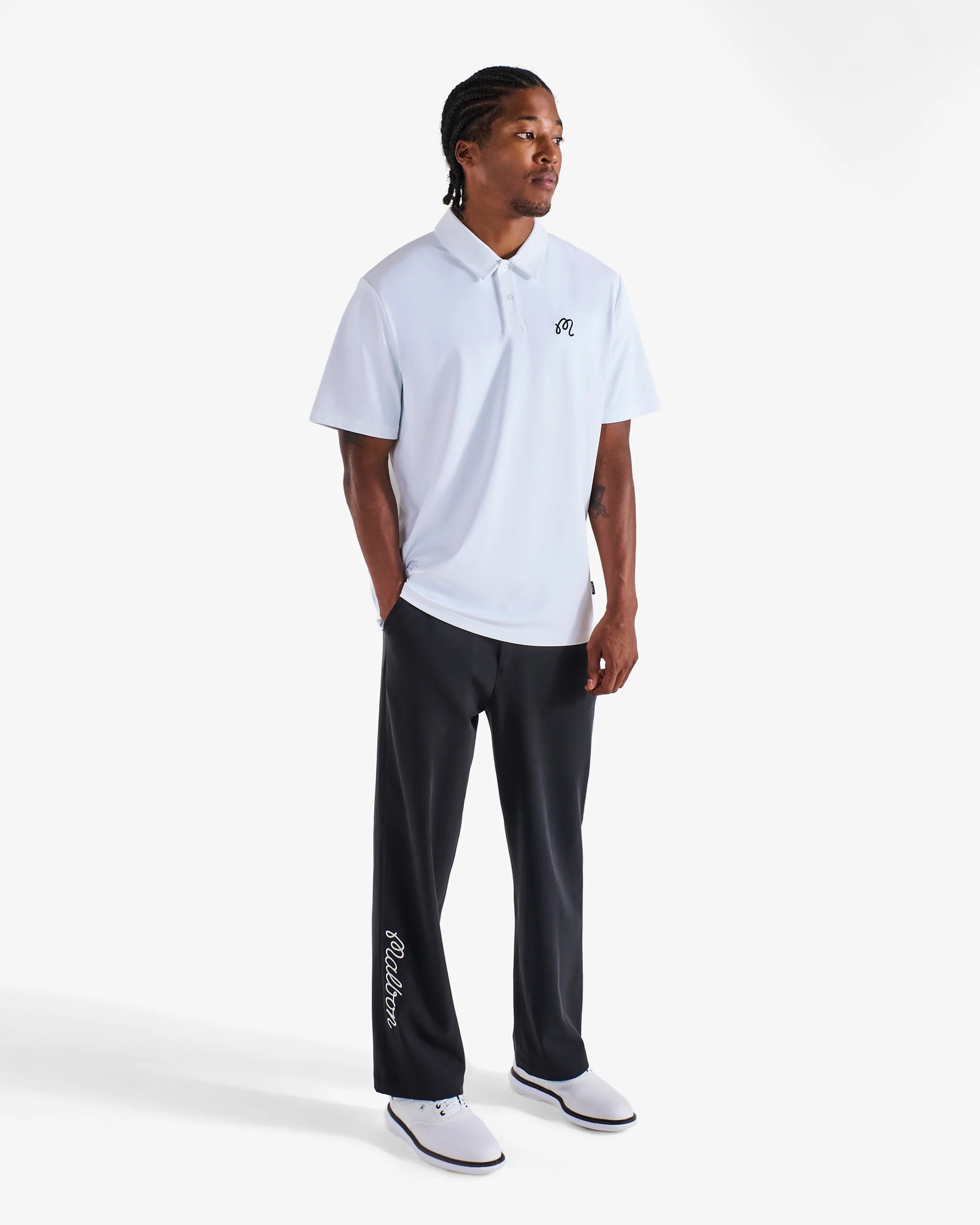 Malbon White Fairway Polo