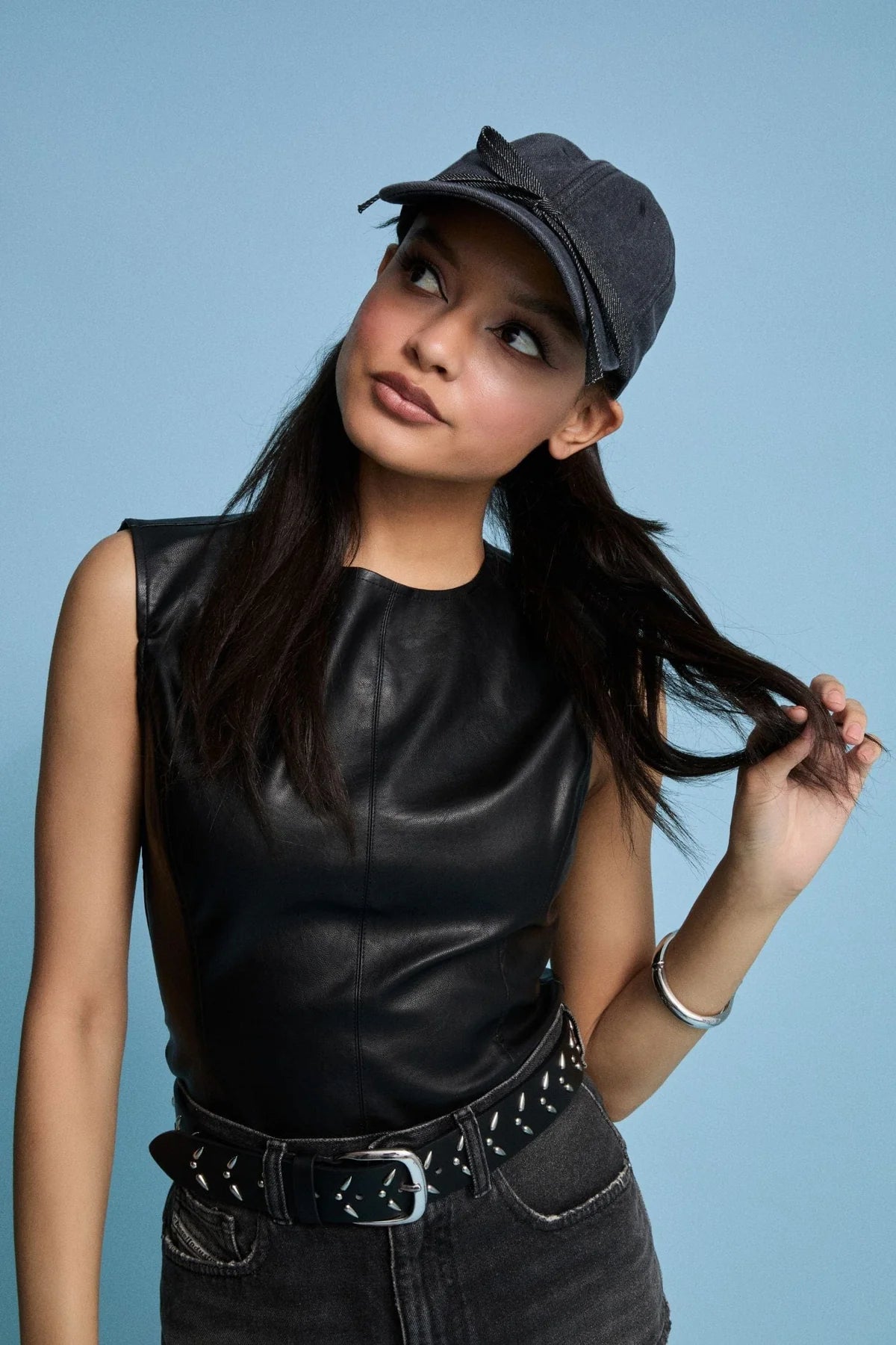 Denim Bow Baseball Cap