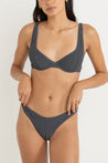 Rhythm Essential Rib Underwire Top Graphite | Collective Request 