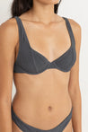 Rhythm Essential Rib Underwire Top Graphite | Collective Request 