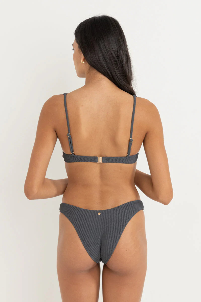 Rhythm Essential Rib Underwire Top Graphite | Collective Request 