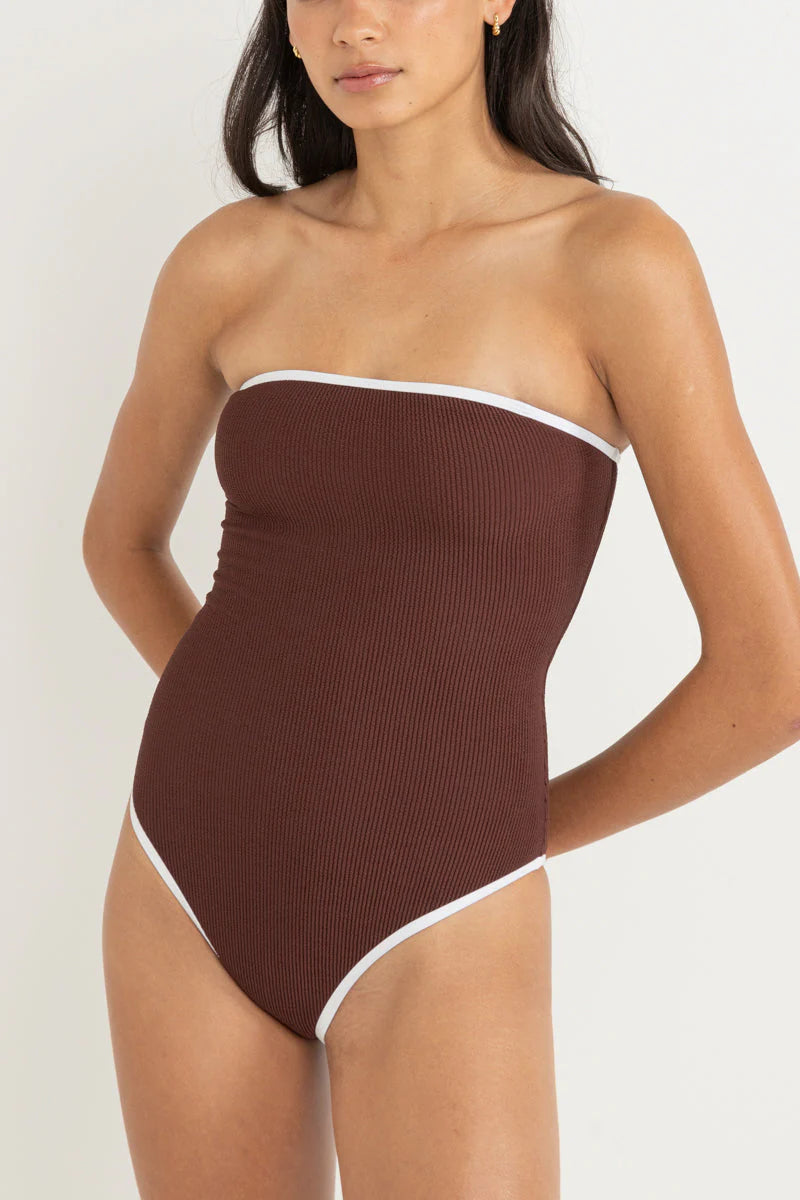 Rhythm Essential Rib Contrast One Piece Cafe | Collective Request 