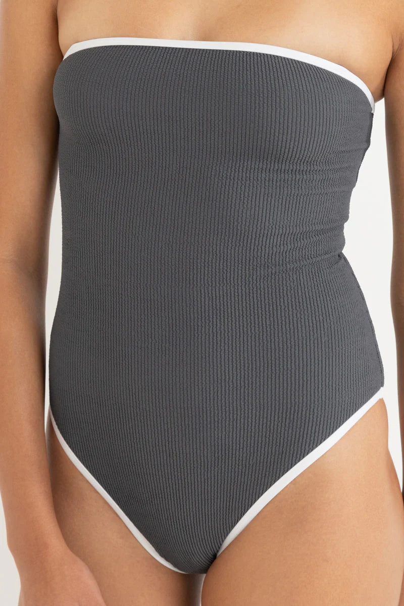 Rhythm Essential Rib Contrast One Piece Graphite