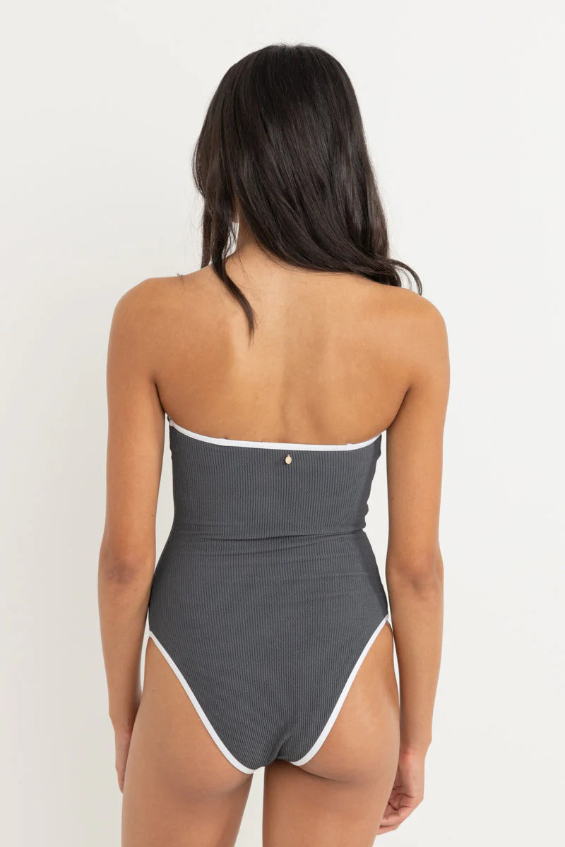 Rhythm Essential Rib Contrast One Piece Graphite