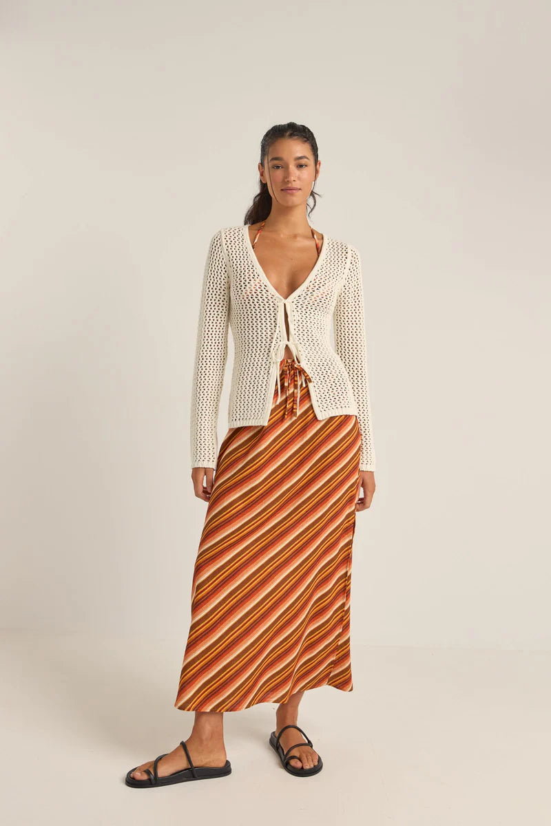 Rhythm Seashell Long Sleeve Tie Front Top | Collective Request 