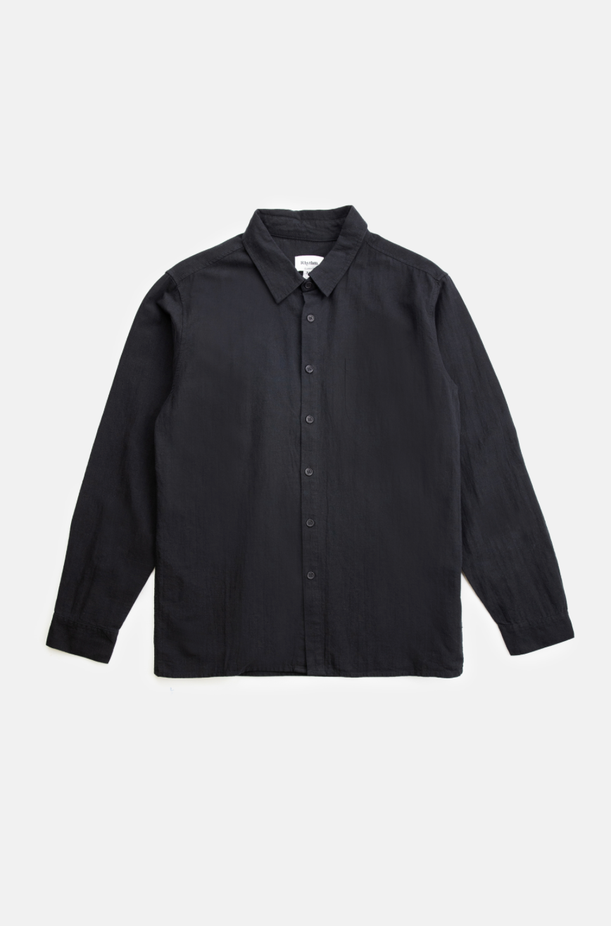 Rhythm Classic Linen LS Shirt-Vintage White  |  Collective Request 