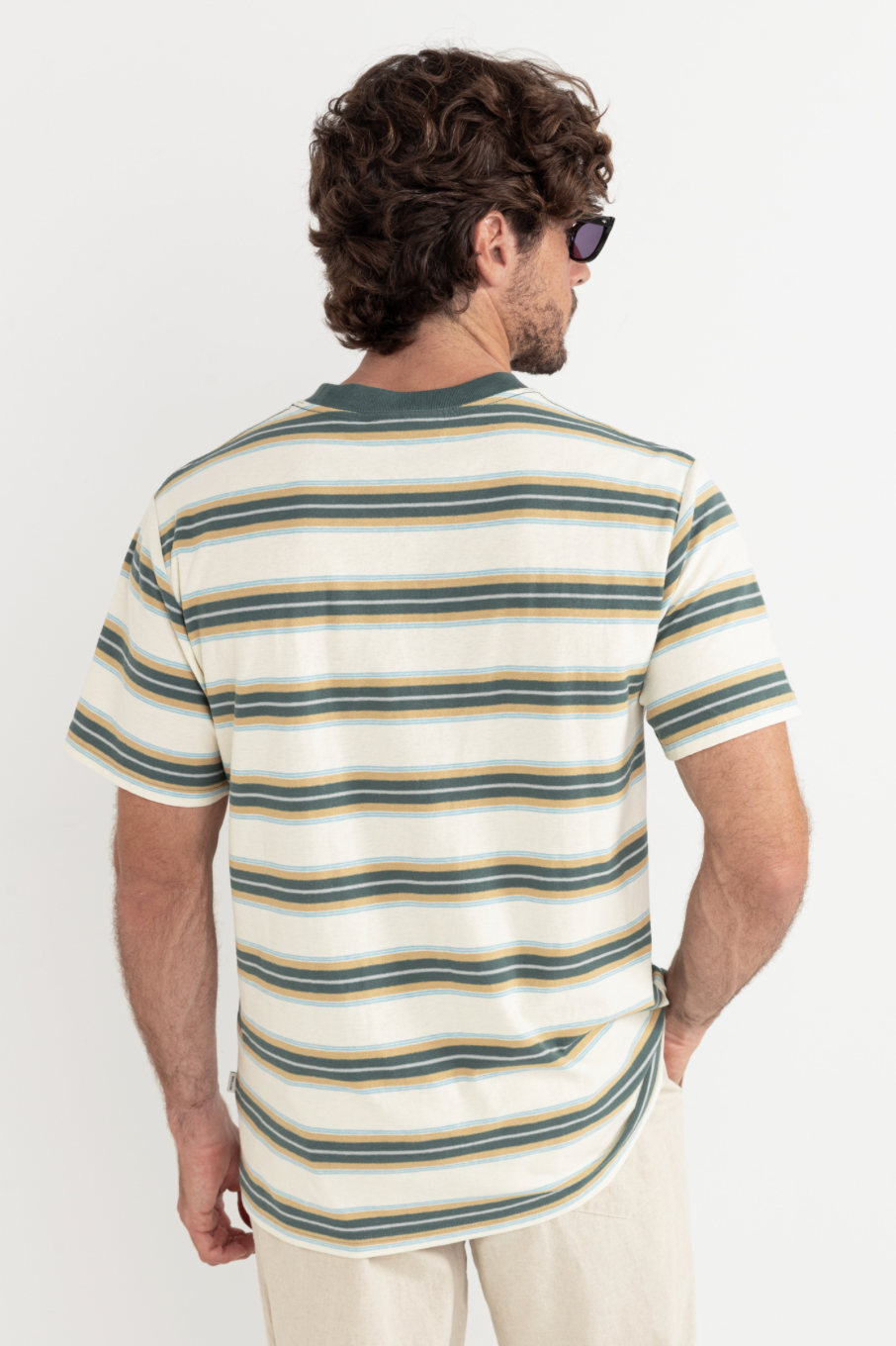 Rhythm Everyday Stripe SS T-Shirt- Green