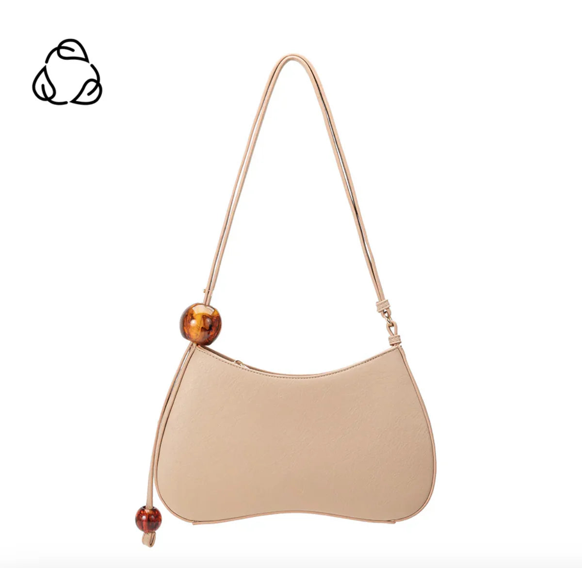 Pilar Tan Recycled Vegan Leather Shoulder Bag