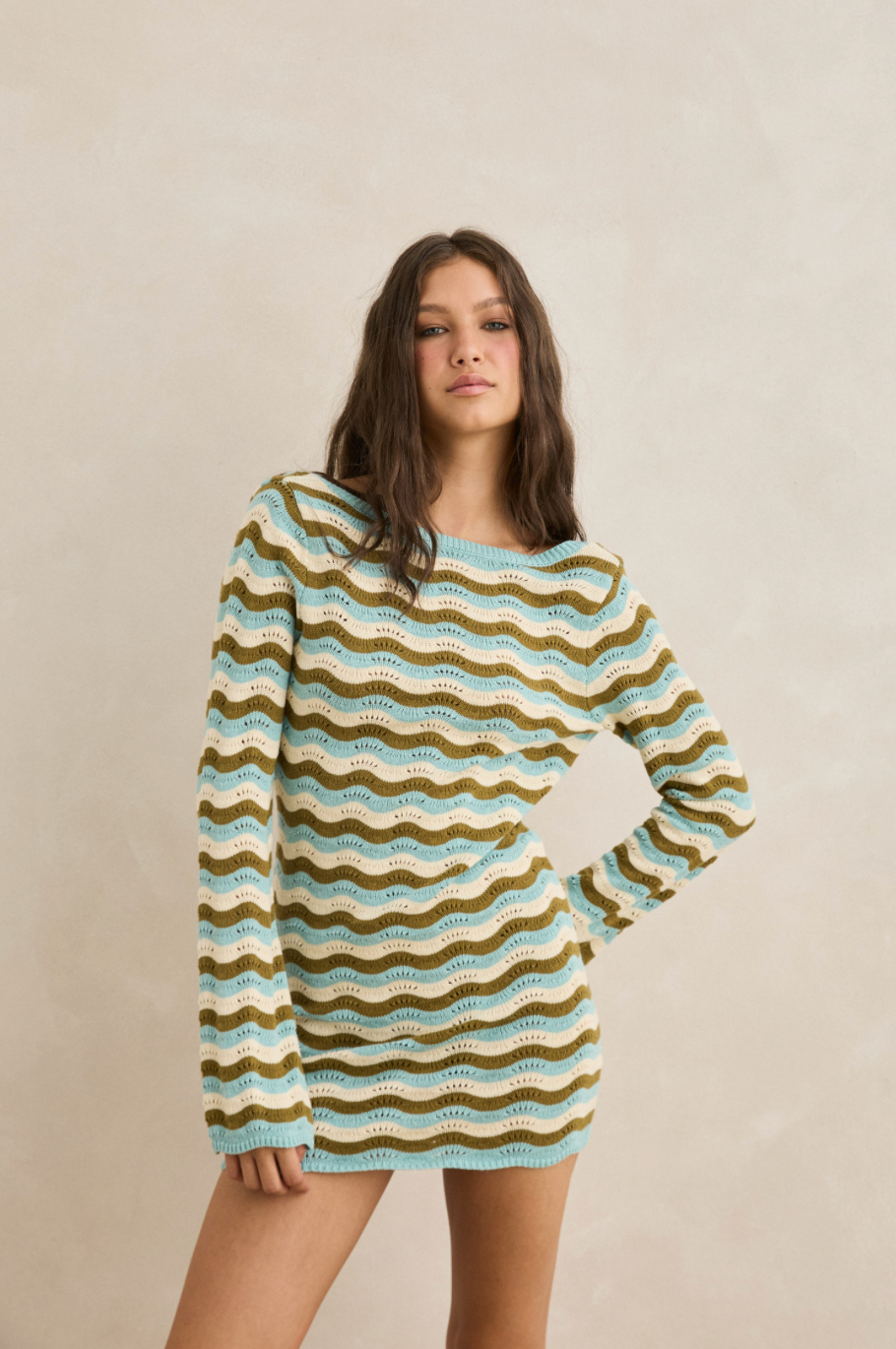 Rhythm Whispering Tides Knit Mini Dress