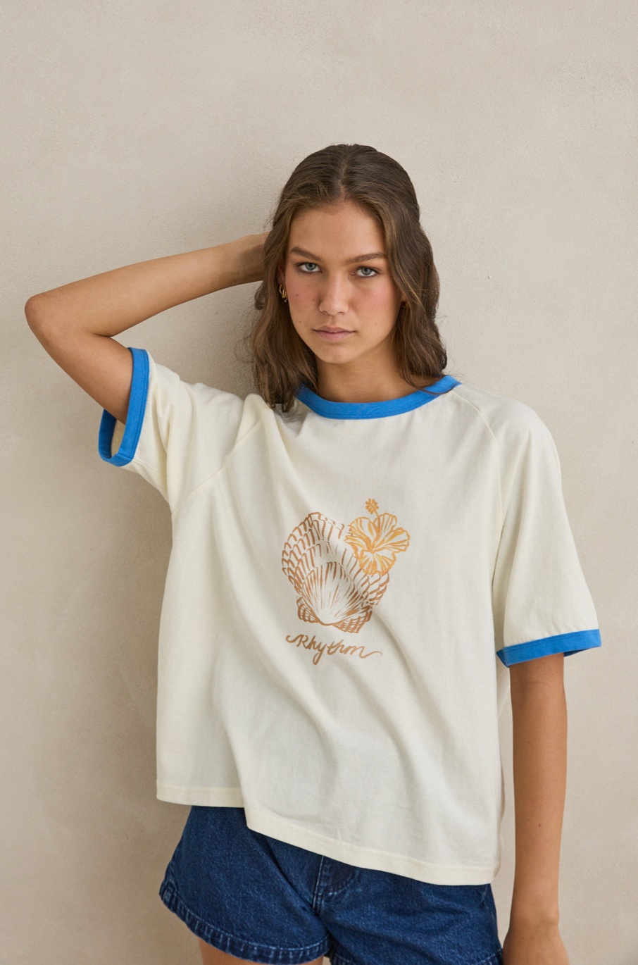 Rhythm Sunrise Seashell Ringer Tee