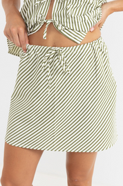 Rhythm Cove Stripe Bias Cut Mini Skirt
