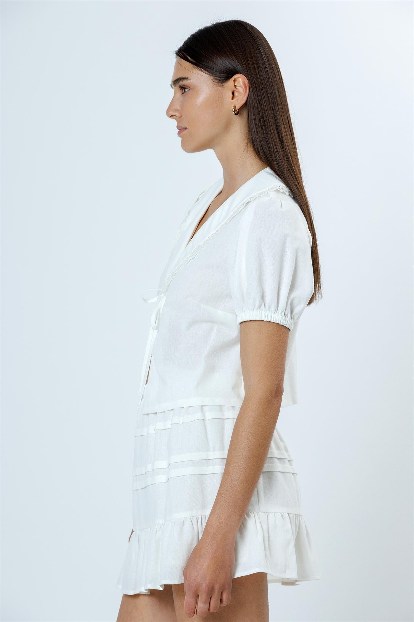 Ivory Short Sleeve Blouse