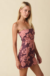 Alaia Floral Strapless Mini Dress