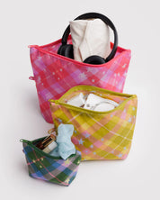 Baggu Go Pouch Set - Star Plaid
