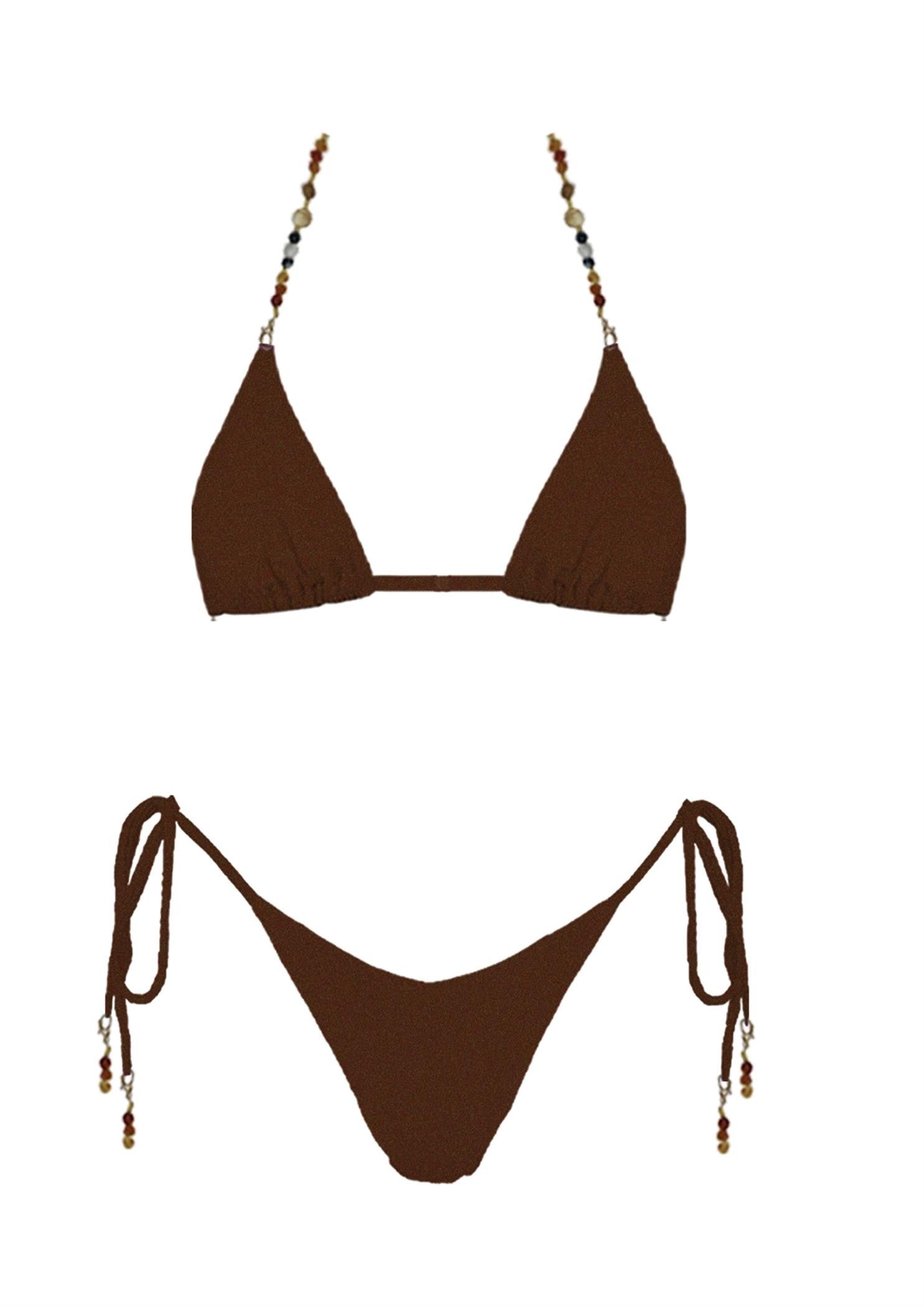 Brown Take Me To Az Bikini Set