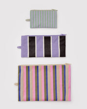 BAGGU Flat Pouch Set- Candy Shop Stripes