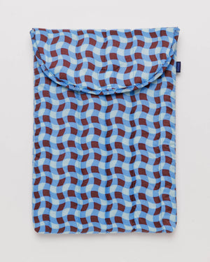Baggu Puffy Laptop Sleeve 16"-Wavy Gingham Blue | Collective Request 