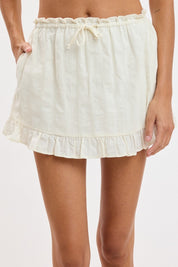 Soft Color Ruffle Lace Top & Mini Skort Set