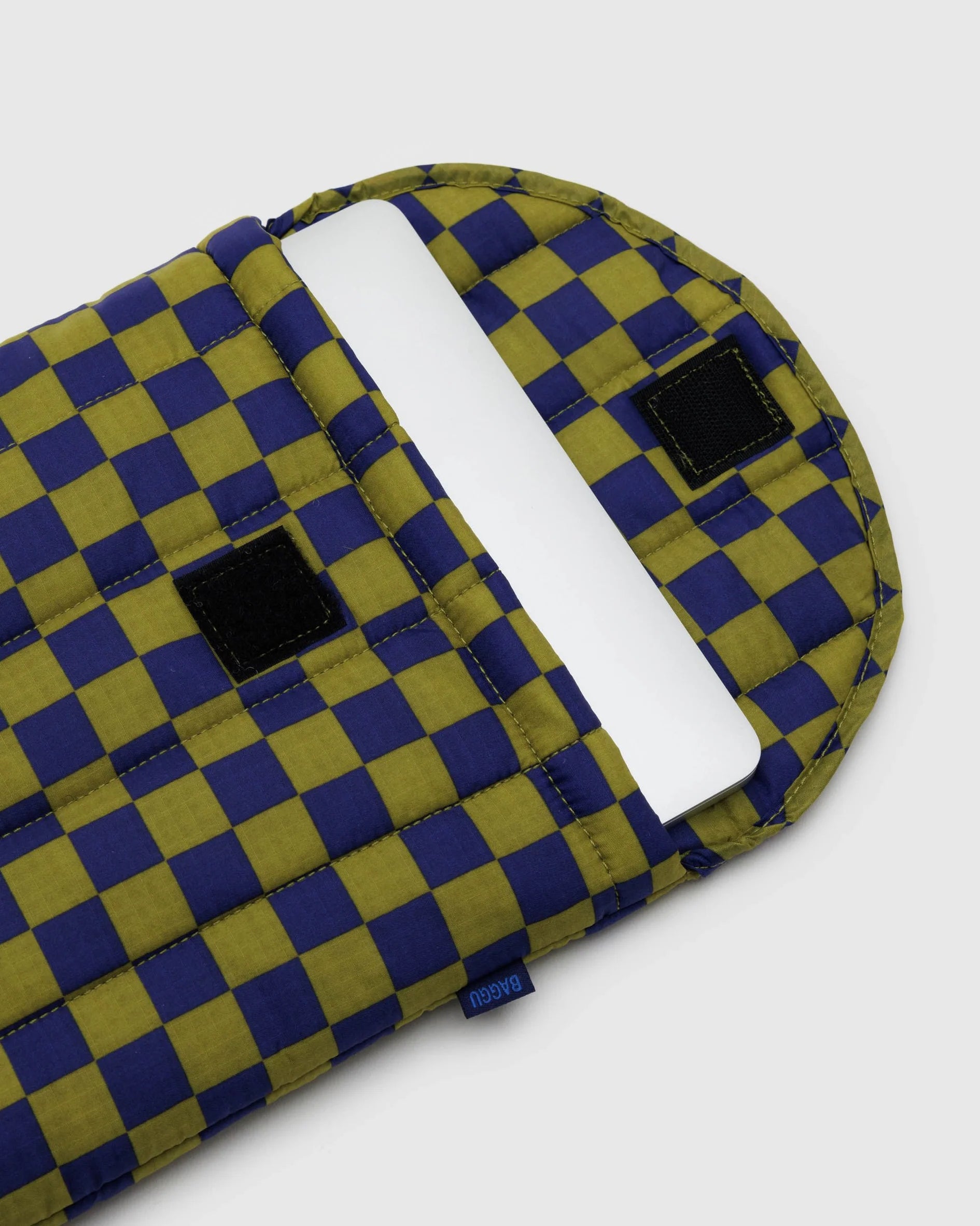 Puffy Laptop Sleeve 13"/14"- Pear Navy Check