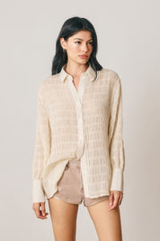 Structured Textural Button Down Shirt