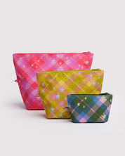 Baggu Go Pouch Set - Star Plaid