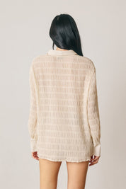 Structured Textural Button Down Shirt