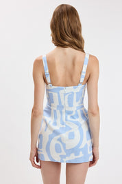 Pastel Dolmen Wide Strap Side Pocket Mini Dress
