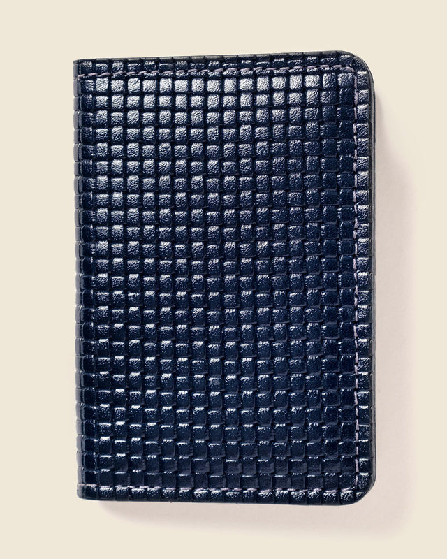 RFID Compact Bifold Wallet - Navy Embossed