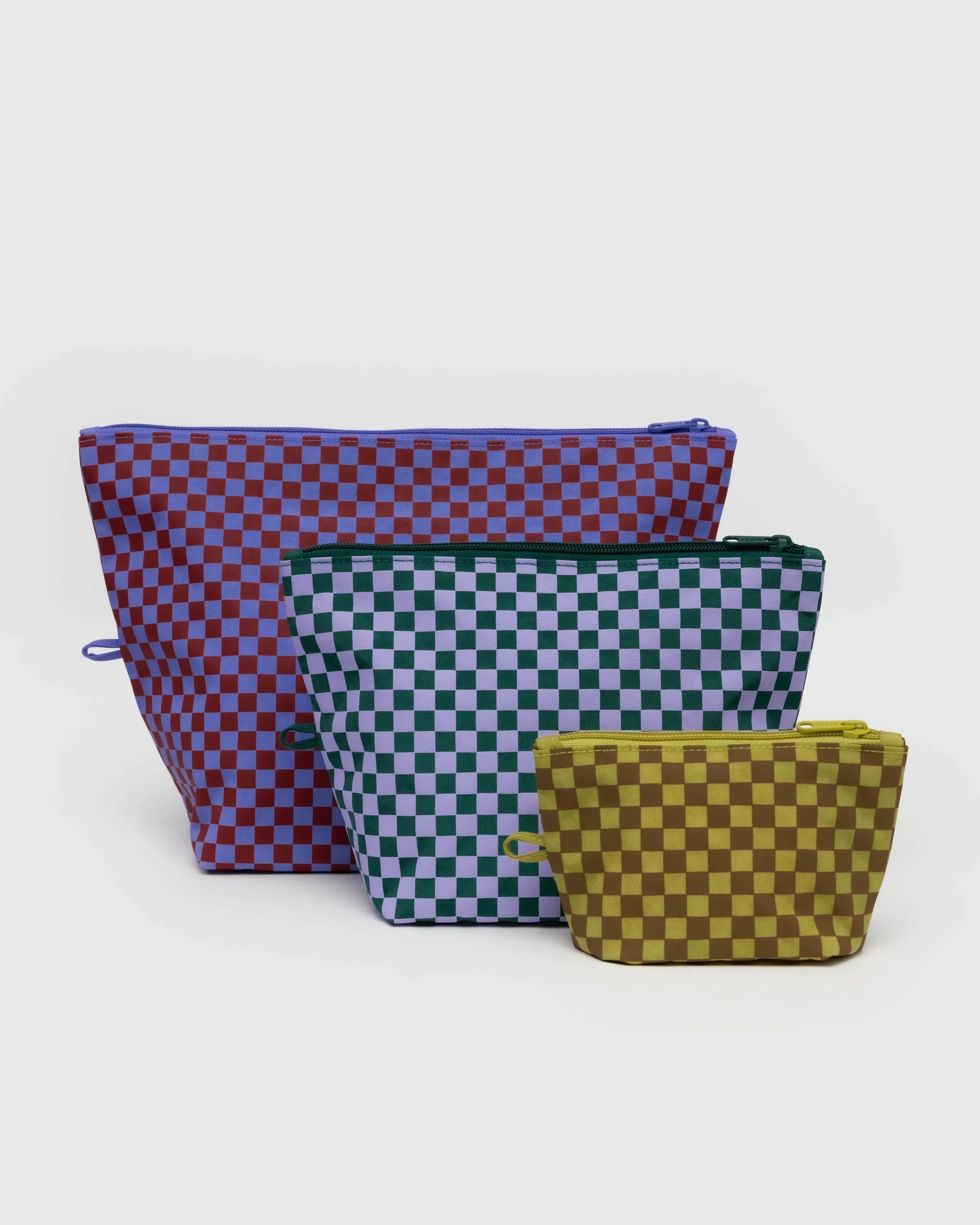 Baggu Go Pouch Set- Jewel Checks | Collective Request 