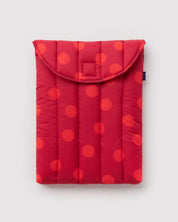BAGGU Red Polka Dot Puffy Laptop Sleeve 13"/14"