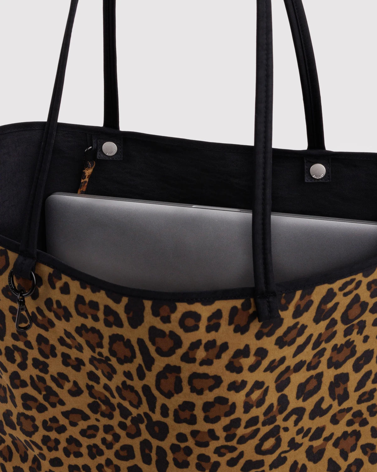 BAGGU Leopard Large Nylon Reversible Tote