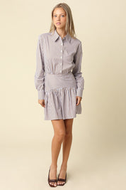 Ayra Striped Drop Waist Shirt Dress