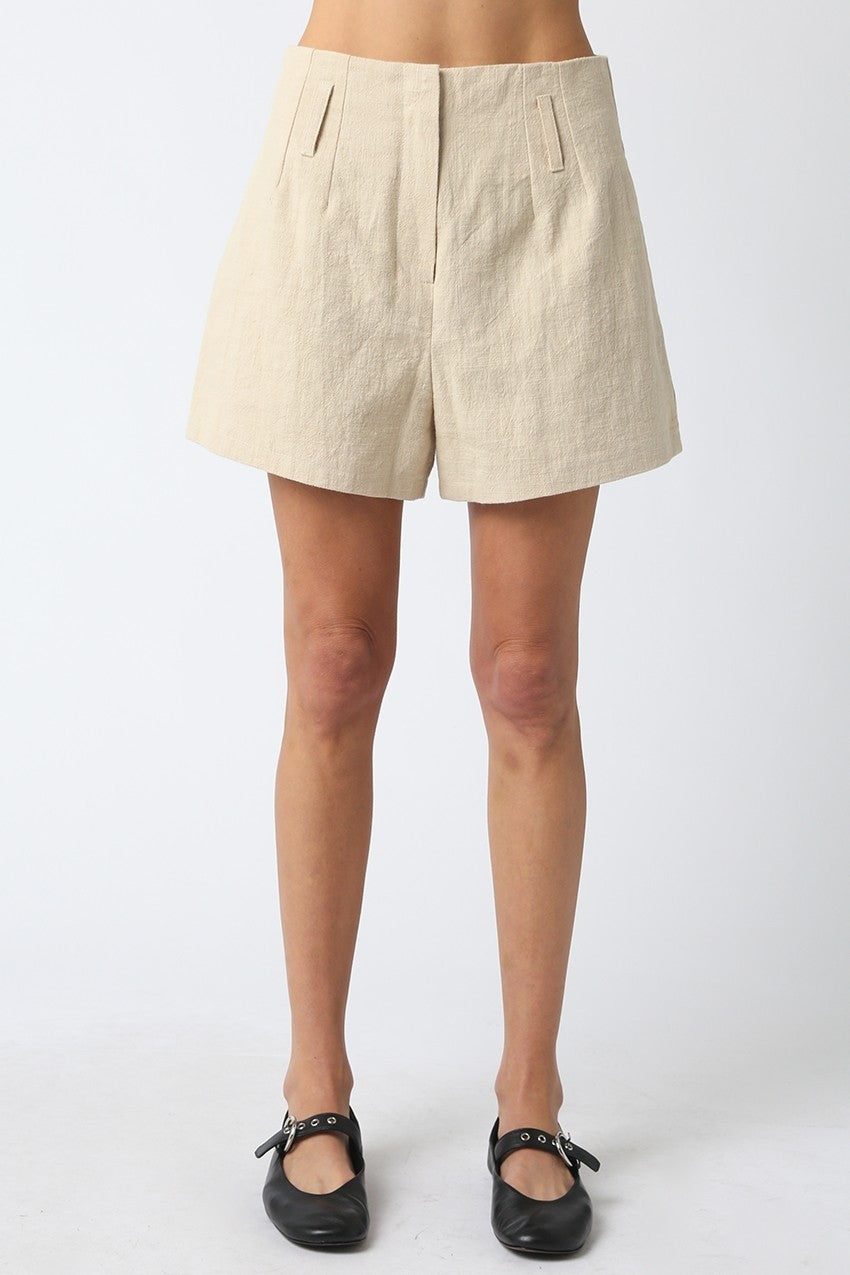Khaki Mila High-waist Tailored Shorts