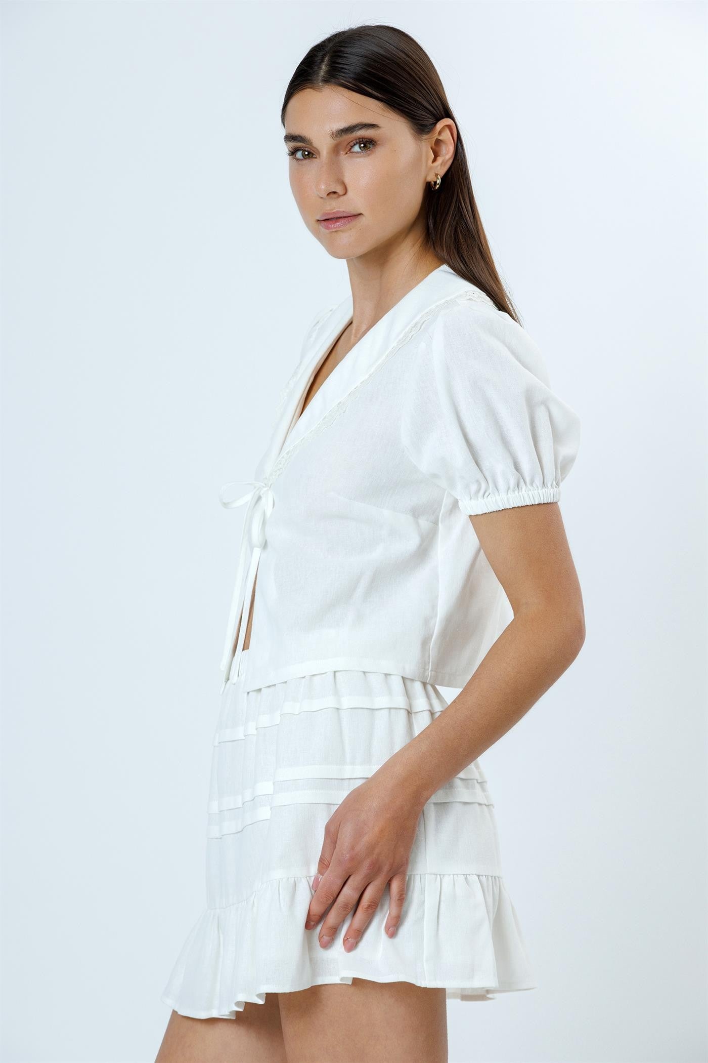 Ivory Short Sleeve Blouse