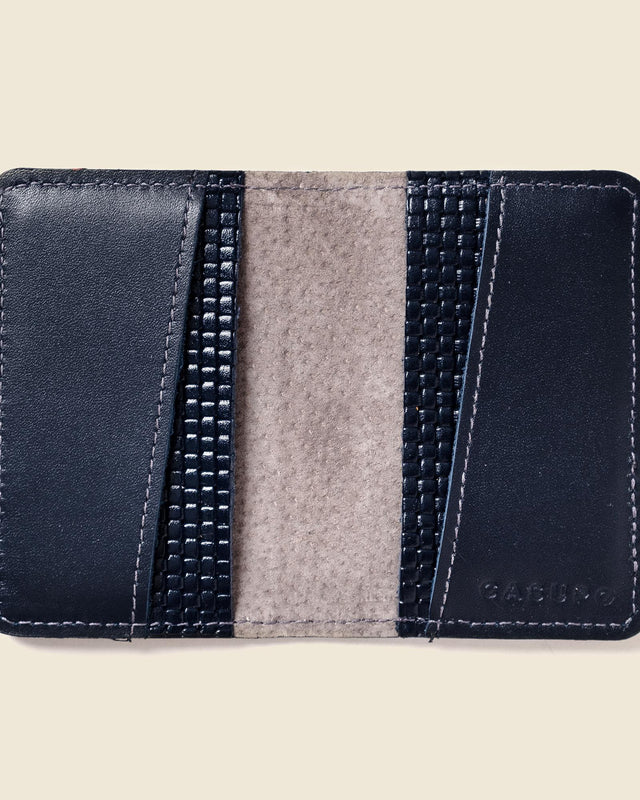 RFID Compact Bifold Wallet - Navy Embossed