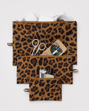 BAGGU Flat Pouch Set- Leopard