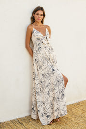 Sail Away With Me Knot Front Maxi Dress