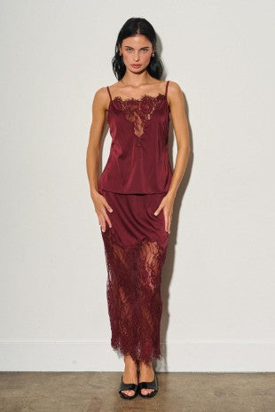 Ladies Woven Satin Lace Lounge Set