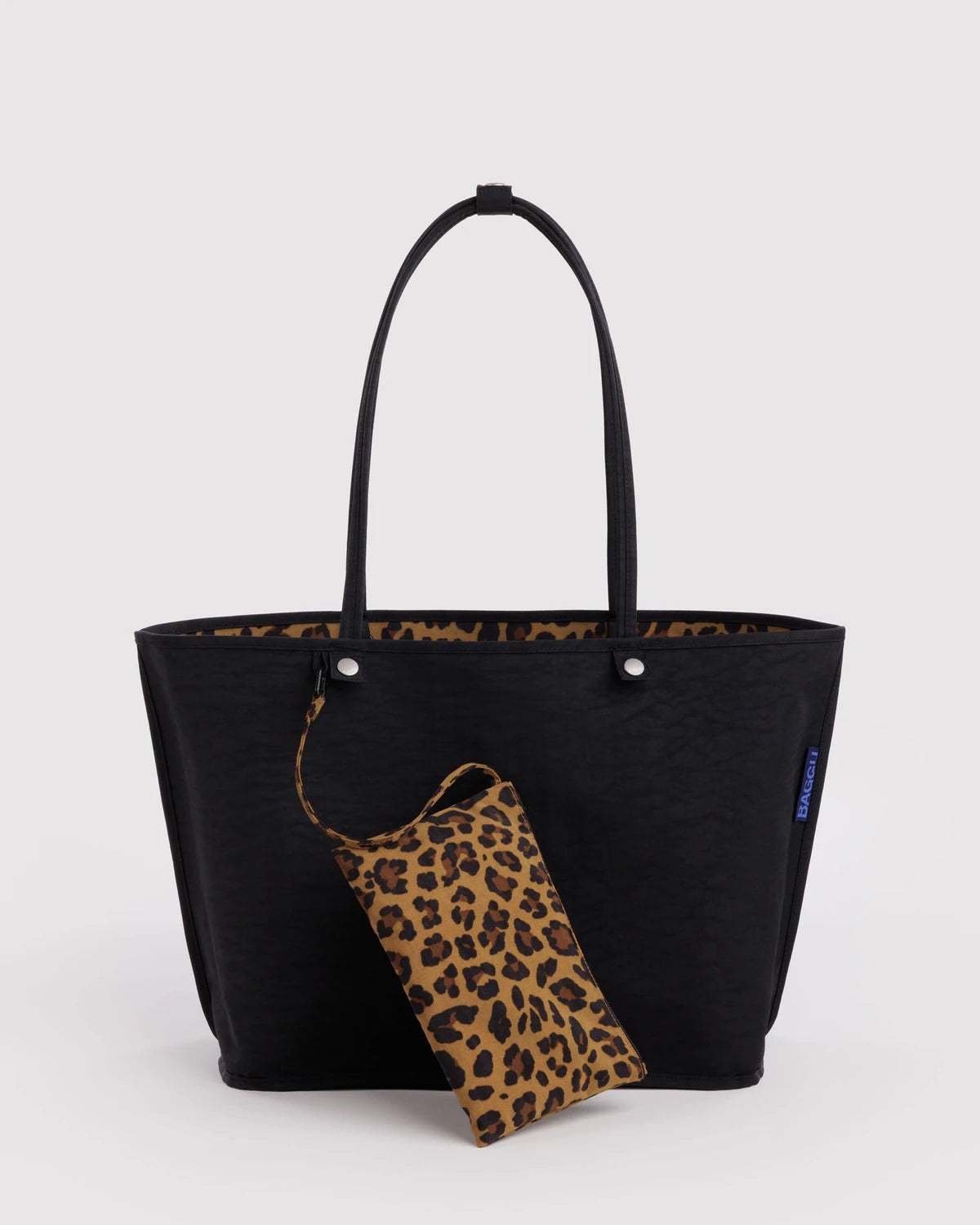 BAGGU Leopard Large Nylon Reversible Tote