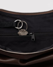 BAGGU Brown Medium Recycled Leather Flat Crescent