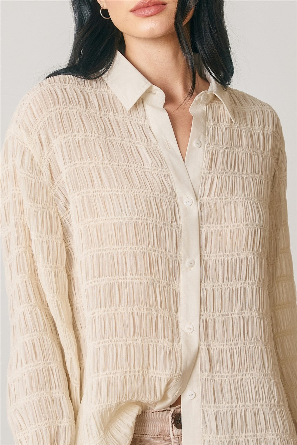 Structured Textural Button Down Shirt