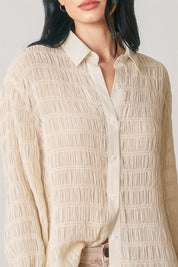 Structured Textural Button Down Shirt