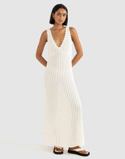Rhythm Scallop Knit Maxi Dress