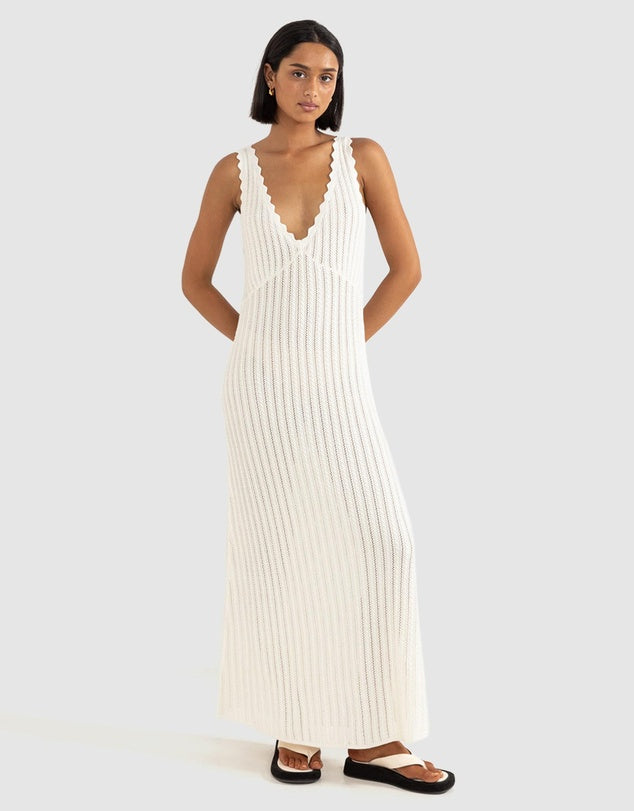 Rhythm Scallop Knit Maxi Dress