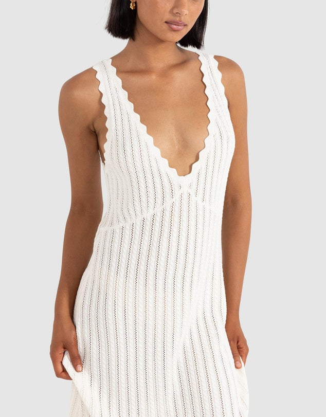 Rhythm Scallop Knit Maxi Dress